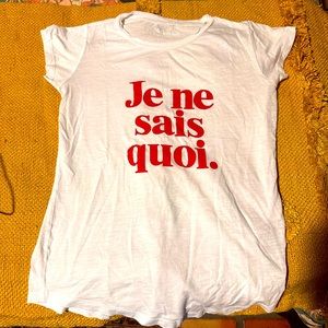 Zadig and Voltaire Je Ne C’est Quoi graphic tee shirt top scoop neck